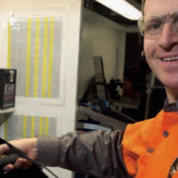 Engineer working on carbon fibre wheel